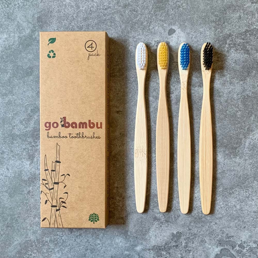 goBambu Basics – Bamboo Toothbrush – Pack of 4