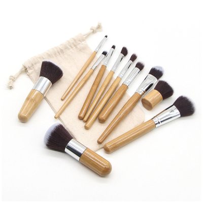 Bamboo Makeup Brushes - Set of 11